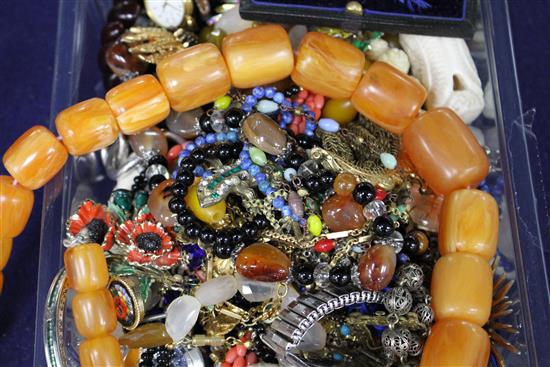 A group of assorted costume jewellery and watches etc.